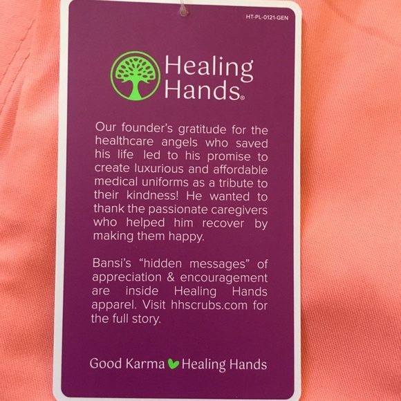 V-Neck Scrub Top, Healing Hands Purple Label, Jill Curved, Small in Melon, NWT - Picture 10 of 12